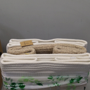 NaturalCozy 13x15x13 Kallax Storage Cubes Bins, 3 Pack | Cotton Rope Cube Storage Bin Woven Baskets for Organizing | Kallax Insert Storage Baskets for Shelves Organizer, Kids Toy, Closet Baby Nursery (Off White & Mixed Brown)
