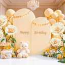 Giant Fake Flowers 5.77FT Spring Champagne Large Paper Flowers 3D Artificial Floral Wedding Decorations for Birthday Party Outdoor Banquet Event Home Backdrop Decor