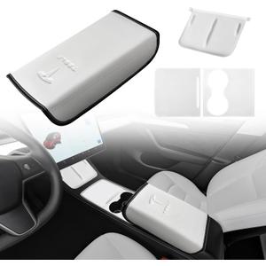 Center Console Cover 3Pcs Designed for Tesla Model 3/Y 2021-2025(Not for Model 3 Highland/Model Y Juniper),Center Console Accessories for Model 3/Y Interior White