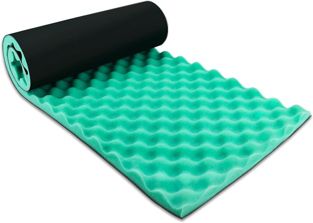 BXI Double Noise Blocker Egg Crate Foam, 39.4 X 13.4 X 1 Inch Rubber Sound Deadening Material, Sound Dampening Acoustic Foam Panels for HVAC, Pipe, Machine, Window, Wall, Door