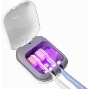 Hipykat Toothbrush Sanitizeri Case with U V-C Lights, Dryer Heating, Fan Drying - Rechargeable Portable Toothbrush Cover, Hook Wall Mount Sterilizeri Box for Home, Travel & Fits All Toothbrushes