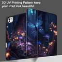 Case for M4 iPad Pro 11 inch 2024 Released Model A2836/A2837/A3006, Shockproof Tablet Case with Pencil Holder & Auto Wake/Sleep & Soft TPU Back Cover, Glowing Butterfly