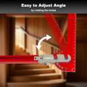 Stair Tread Template Tool - Upgrade Dual Nut Locking Stair Tread Measuring Tool Jig for Stair Tread Gauge, Stair Gauge Measuring Tool, Compatible with Many Types of Layout Projects-RED