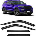 Tape-On Windows Visor 4-Piece for 2020-2024 Ford Explorer Rain Guards Shield Shade Smoke (black)
