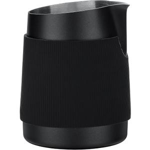 Normcore Handleless Milk Frothing Jug, Milk Pitcher 15.2 oz, Milk Frother Steamer Cup Stainless Steel Espresso Cup, Sharp Spout, Black, 450 ml