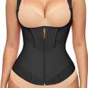FeelinGirl Waist Trainer Vest for Women Tummy Control Corset Body Shaper Back Support Adjustable Straps Workout Faja, L