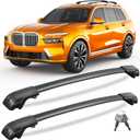 KINGGERI 300lbs Lockable Roof Rack Cross Bars Compatible with BMW X7 G07 2019-2026 with Raised Side Rails, Heavy Duty Aluminum Roof Rails Crossbars Cargo Luggage SUV Accessories