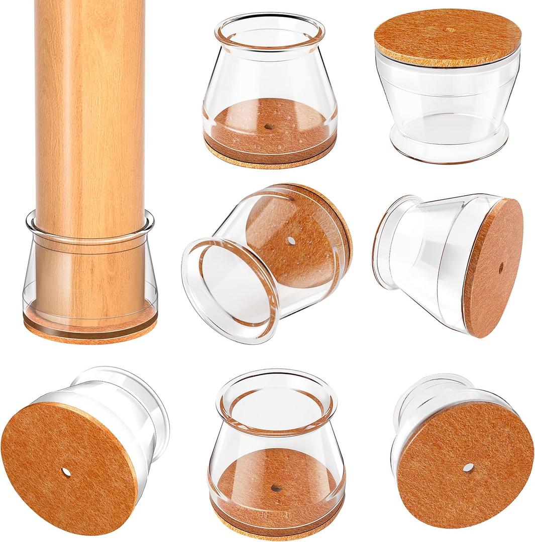 Chair Leg Floor Protectors Round, Silicone Chair Leg Protectors for Hardwood Floors, Chair Leg Caps Covers Protect Wooden Floors from Scratching 20 Pcs Small (Fit:8/16" to 15/16")