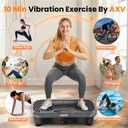 AXV Vibration Plate Exercise Machine Fitness Platform Body Vibrating Board | Powerful 200W Oscillating 120 Level Curved Design Shake Plate for Lymphatic Drainage Recovery Whole Body Toning With Handles, SLIM.GRAY
