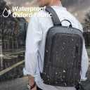 hk Backpack for Men Business Slim Backpack with USB Charger Computer Lightweight Anti-theft Travel Backpacks 15.6 inch Water Resistant Laptop Bag for Work Office College-Black