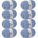 Cozyful Chunky Yarn for Hand Knitting - #10 Chunky Chenille Yarn, Jumbo Big Thick Chunky Yarns for Crocheting, Super Bulky Chunky Knit Blanket Yarns, 8 Skein (25 yds 8 oz Each Skein), Blue Gray