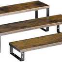 FOUCSSOMEI Spice Rack, Wooden Display Riser Stand, 3-Tier Perfume Stand and Cologne Organizer Stand, DIY Spice Rack Organizer, Display Shelf Metal Frame