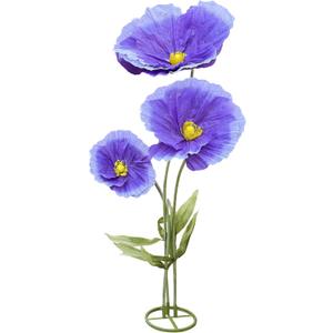 Large Giant Artificial Flowers Decoration - Huge Flower Wedding Indoor Outdoor Decor, 3 Pcs Realistic Faux Flowers for Home, Office, Living Room, Hallway Birthday Party Garden Decortive-Purple