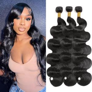 Bundles Human Hair 16 18 20 Inch 12A Body Wave Bundles Human Hair 100% Unprocessed Brazilian Virgin Hair 3 Bundles Human Hair Extensions Quick Weave Natural Black