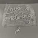 PMCVYH Love Is Brewing Neon Sign for Wall Decor, 15.75 x 12.2" Warm White Led Signs for Bridal Shower, USB Dimmable Neon Lights for Bedroom Home Coffee Themed Bar Wedding Engagement Party