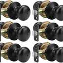goldenwarm Black Interior Door Knobs, Matte Black Bedroom Door Knob, Door Knobs Interior Bulk, Privacy Door Knob for Bedroom or Bathroom(6 Pack)