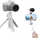 MT-08 White Mini Tripod for Camera,1/4" Mount Universal Portable Camera Tripod Compatible with DJI OSMO Pocket 3/Pocket 4/OSMO 360/Insta360x5/iPhone/Sony/Xtra,Extendable Handheld Video Shooting Stand