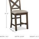 Signature Design by Ashley Moriville Rustic Farmhouse 24.5" Upholstered Barstool, 2 Count, Beige & Brown