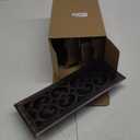 4x12 Inches 4 Pack Heavy Duty Walkable Floor Register - Easy Adjust Air Supply Lever Decorative Floor Vent Covers, Charlotte Design Vent Covers for Home - Oil Rubbed Bronze