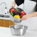 304 Stainless Steel Microporous Colander, 1.5QT Large Capacity with Mixing Bowl For washing vegetables, fruit and rice and for draining cooked pasta(2PC)