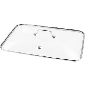Griddle Glass Lid for Vayepro 17-inch flat griddle, Clear Pot Cover Accessories, Glass Basting, Keep Warm and Prevent Splashing (16.14"L x 10.62"W)
