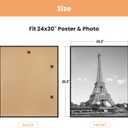 upsimples 24x30 Poster Frame Black 3 Pack, Scratch-Proof Picture Frames 24 x 30 for Photo Gallery - Slide-In Strips, Horizontal or Vertical Wall Mounting