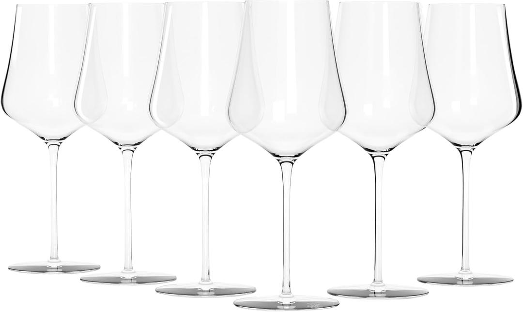 Gabriel-Glas Crystal Wine Glasses, Set of 6 with Gift Box - Premium, Universal Wine Glass for Red and White Wine - Dishwasher Safe, Lead-Free, 16 oz