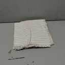 Throw Pillow Covers 20x20 Set of 2 Striped Fringe Pillow Cover Farmhouse Cushion Covers with Tassel Neutral Boho Pillows Decorative Square Pillowcase for Couch Sofa Bed, Khaki