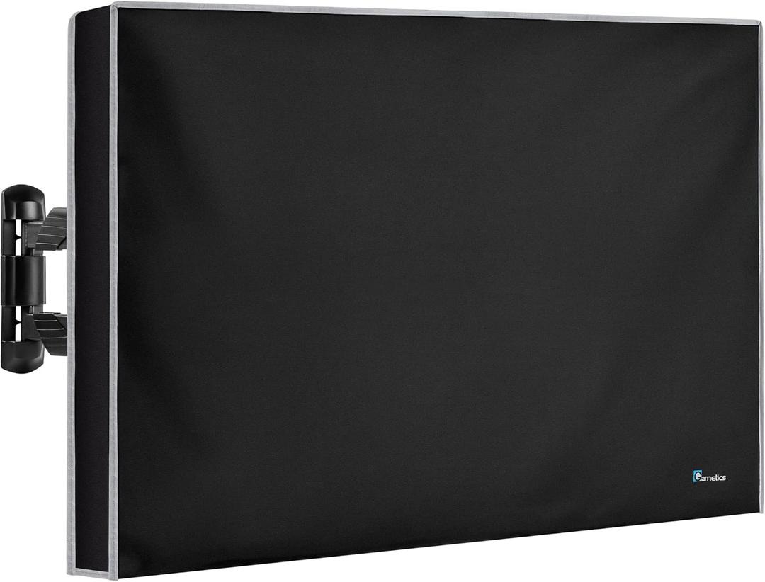 Garnetics Outdoor TV Cover 43 Inch  Waterproof, Weatherproof TV Enclosures with Smart Shield Screen Protectors, Ideal for Outdoor Use, Moving, and Storage - Black