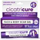 Cicatricure Advanced Scar Gel for Face & Body  Proven Results in 2 Weeks, Scar Treatment for Surgical Scars, Stretch Marks, Scars of Burns and Injuries, Acne Scar Treatment, 1 oz (28 g)