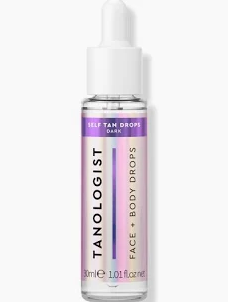 Tanologist Dark Self Tan Drops, StreakFree Body & Face Tanning Drops, No Fake Tan Smell, For Moisturizer & Lotion, Bronzing Face Tanner, Skincare Ingredients, Vegan, 1.01 fl. oz/30 ml Bottle