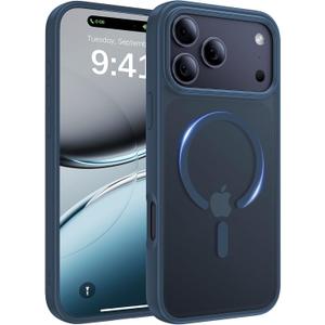 Magnetic for iPhone 17 Pro Max Case, [Anti-Slip] [Military-Grade Drop Protection] [Camera Protection] Skin-Friendly Slim Matte Shockproof Protective Case for iPhone 17 Pro Max, Midnight Blue