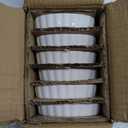 ONTUBE Small Ramekins -Porcelain Oval Shape Ramekins for Creme Brulee Dishes,Dipping Sauces,Baking Pudding Cups, Souffle Dish,Oven Safe,Set of 6, White