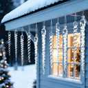 18 Pcs Large Christmas Tree Decoration Crystal Ornaments, Clear Big Acrylic Icicle Christmas Hanging Decor for Xmas Tree Winter Wonderland Party Decor Outdoor New Year Party Supplies