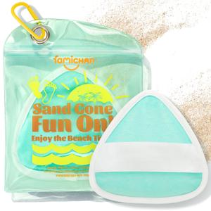 famichan Triangle Sand Remover Eraser Wipe, Family Beach Vacation Essentials for Women, Kids & Baby, Girl Beach Must Haves, Sand Removal Bag for Cruise Travel Accessories