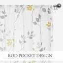 Beauoop Floral Linen Semi Sheer Curtains 84 Inches Long 2 Panels for Living Room Bedroom Yellow Grey Farmhouse Flower Patterned Light Filtering Textured Rod Pocket Window Treatments Drapes, 50x84