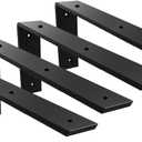 Countertop Support Bracket 4 Pack 10 inch Heavy Duty 3/8" Thick Black Granite Countertop Bracket 10"x6"x2.5" Shelf L Bracket Mantel Corbels for Quartz/Granite/Wood/Concret/Laminate Countertops