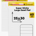 Post-it Super Sticky Easel Pad, Great for Virtual Teachers and Students, 25 x 30 Inches, 30 Sheets/Pad, 2 Pads, Lined Premium Self Stick Flip Chart Paper, Teacher Anchor Chart