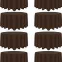 Heneger 8 Pack Brown Round Tablecloth 120 Inch Stain and Wrinkle Resistant Round Brown Table Cloth Reusable and Washable Polyester Fabric for Buffet Wedding Party and Banquet