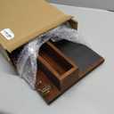 Key Holder for Wall, Mail Organizer Wall Mount with Key Hooks and Wallet Holder, Sunglasses Storage and Dog Leash Hanger, Decorative with 4 Double Hooks and Chalkboard (Brown)