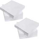 200 Count Napkins 2 Ply Plain White Beverage Napkins Disposable Four Fold Cocktails Paper Napkins 4.9" X 4.9" folded for Party and Every Day Use