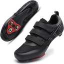 Unisex Road Bike Cycling Shoes Compatible with Peloton Shimano SPD Bike Riding Shoes for Men Women, 3 Straps, Pre-Installed Delta Cleats for Indoor Outdoor Cycling Biking, Size 38