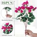 16 Bundles Artificial Roses for Front Door Outdoor Decor, Realistic Fake Silk Bouquets Flowers Faux UV Resistant Real Looking Rose Plants for Garden Farmhouse Home Spring Summer Decor (Rose Red)