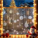 Viseeko Window Privacy Film Frosted Glass Window Film Static Cling UV Blocking Window Film Decorative Christmas Window Cling for Dining Room, Living Room 17.7x 78.7 (Snow)