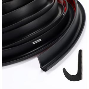 Tondiamo 40 ft Rv Rain Gutter 1/2 Inch Plastic Drip Rail PVC Strip Roof Rain Diverter, Adhesive Backing, Flexible J Shape Rv Trim Molding for Car Van Door Motorhome (Black)