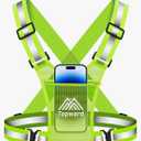 Running Vest Chest Phone Holder for Women Men, Reflective Vest Safety Gear for Dog Walking Cycling - Adjustable Waist/Shoulder