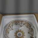 Vessel Bathroom Sink Flower Shape Design Porcelain Above Counter Sink for Bar and Cloakroom Chinese Vanity Bowl (Gold)