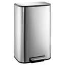 GlowSol Kitchen Trash Can, 8 Gallon Stainless Steel Garbage Can, Step On Trash Can with Quiet Close Lid & Inner Bucket for Kitchen Office (30 Liter)