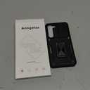 ANGELAS Shockproof Phone Case for Samsung Galaxy S23 - Silicone TPU Bumper with Anti-Fall Protection,Slide Camera Cover & Rotating Ring Kickstand,6.1Inch,Black