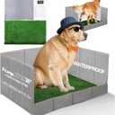 HQ4US 4LEGS Dog Grass Pad with Tray Foldable Dog Litter Box High Walls, Odor Free Artificial Grass for Dogs Potty, Pee Pad Holder, Seamless, No Assembly, Waterproof, Easy Clean, Portable for Travel